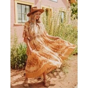 Spell & The Gypsy Coco Lei Mumu Midi‎ Bohemian Dress size XS